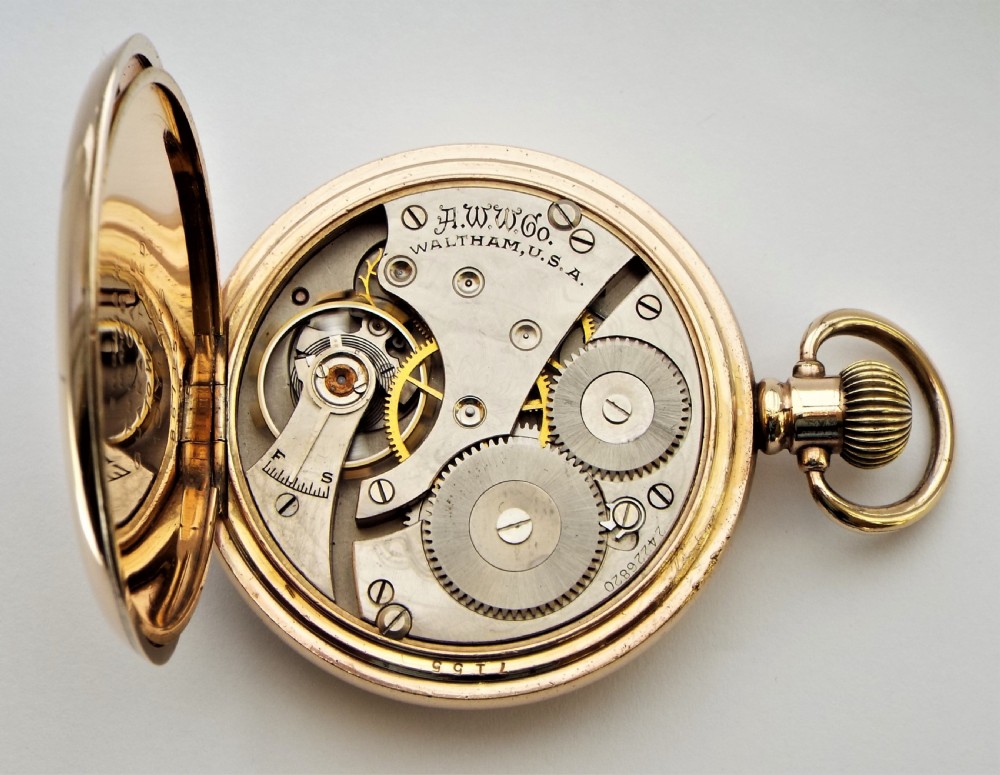 Waltham full hunter pocket watch, 1922. View VI