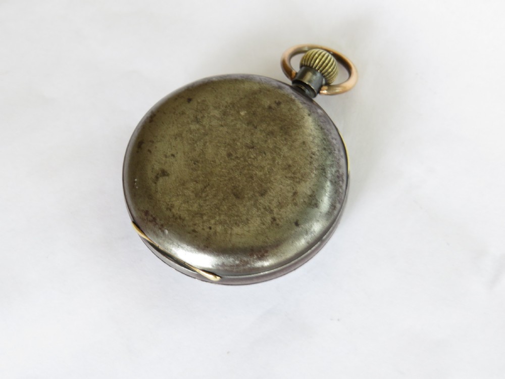 Antique Omega gun metal pocket watch View IV