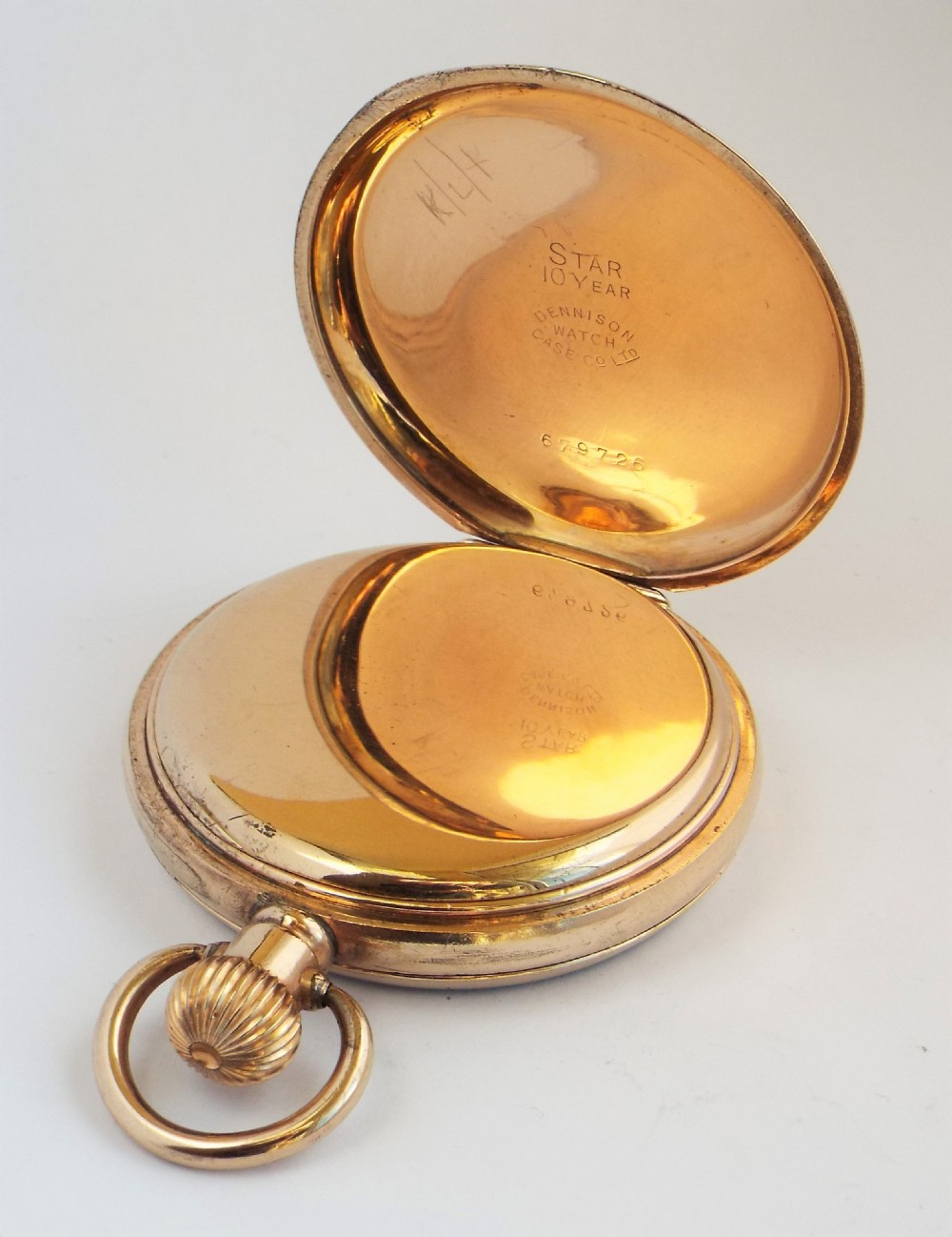 A1930s Derrick stem winding pocket watch. View III