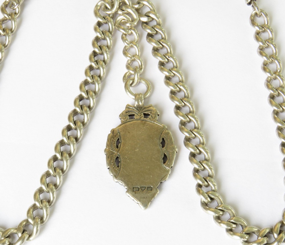 Antique silver double watch chain View III