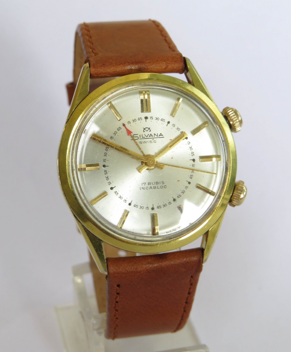 Gents 1960s Silvana cricket alarm watch View II