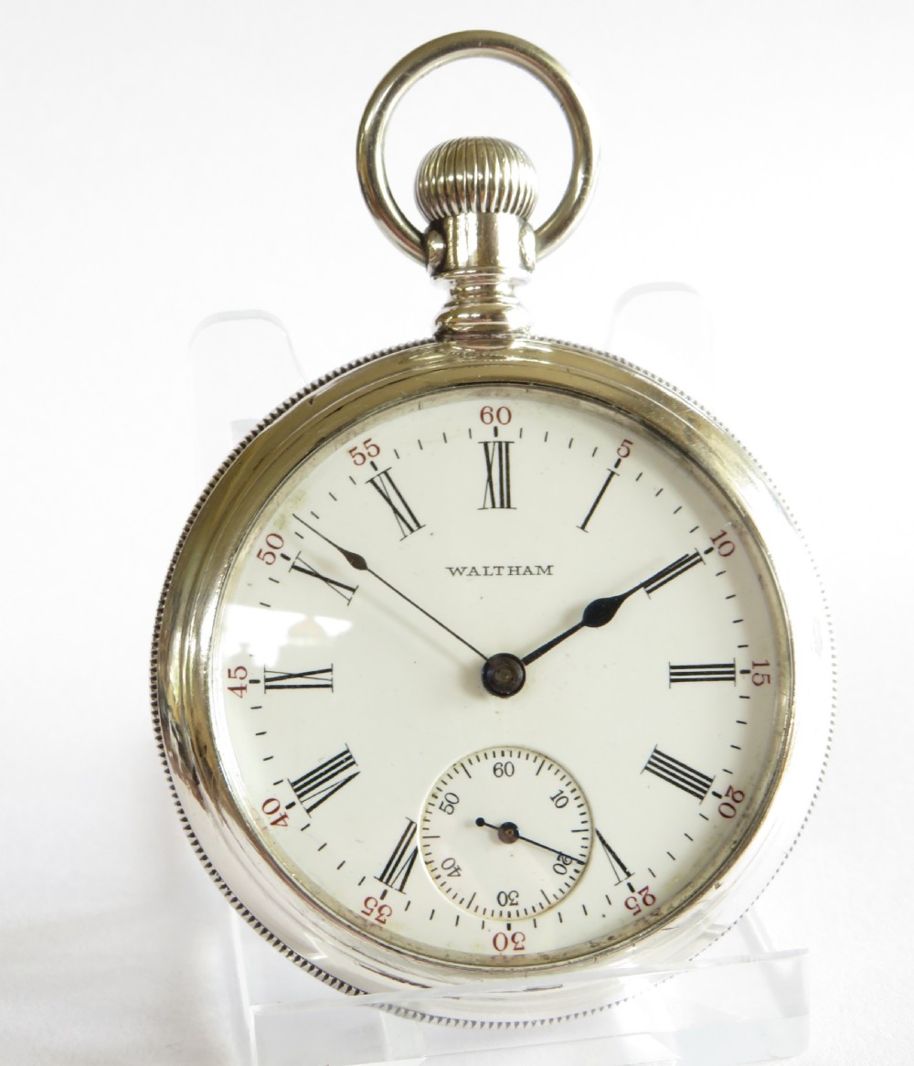 Antique Waltham silver pocket watch, 1896 View II