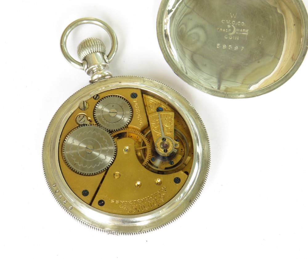 Antique Waltham silver pocket watch, 1896 View III