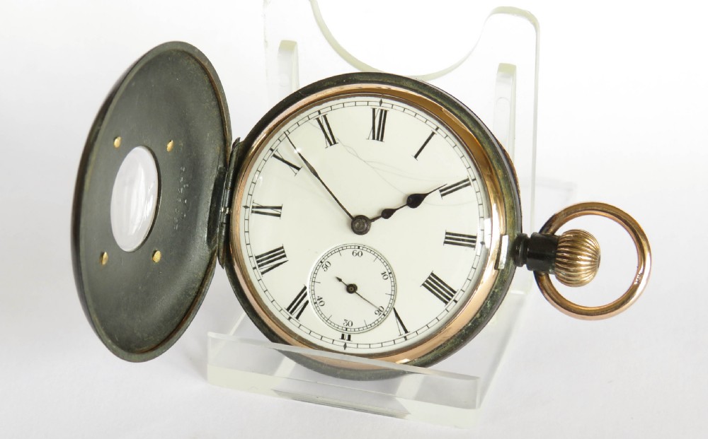 Antique gun metal and gold Omega pocket watch View II