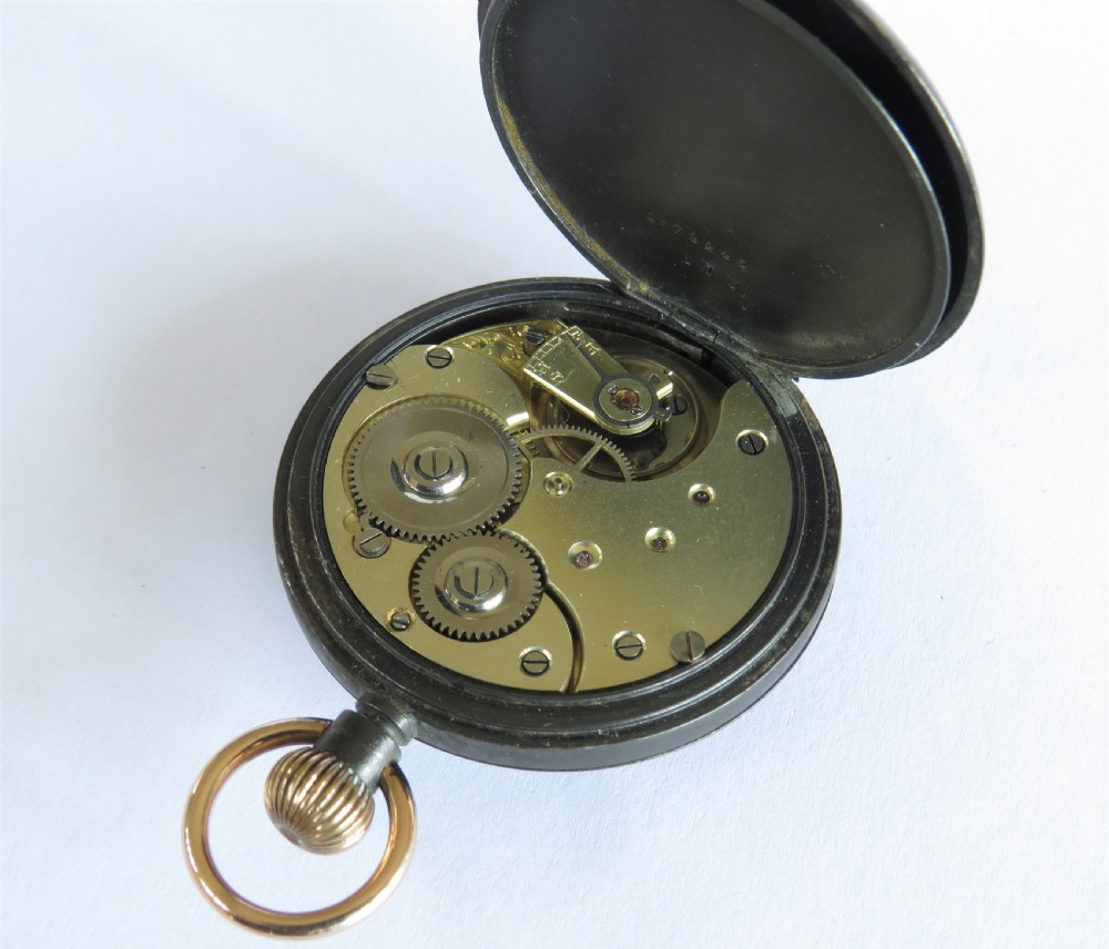 Antique gun metal and gold Omega pocket watch View IV
