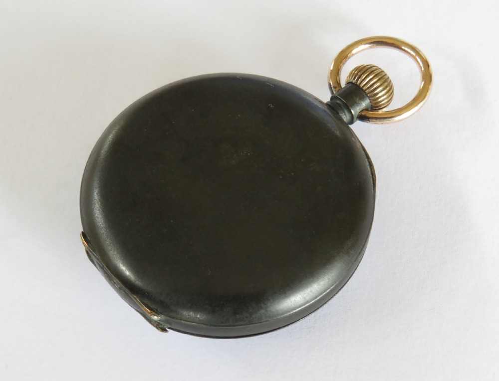 Antique gun metal and gold Omega pocket watch View V