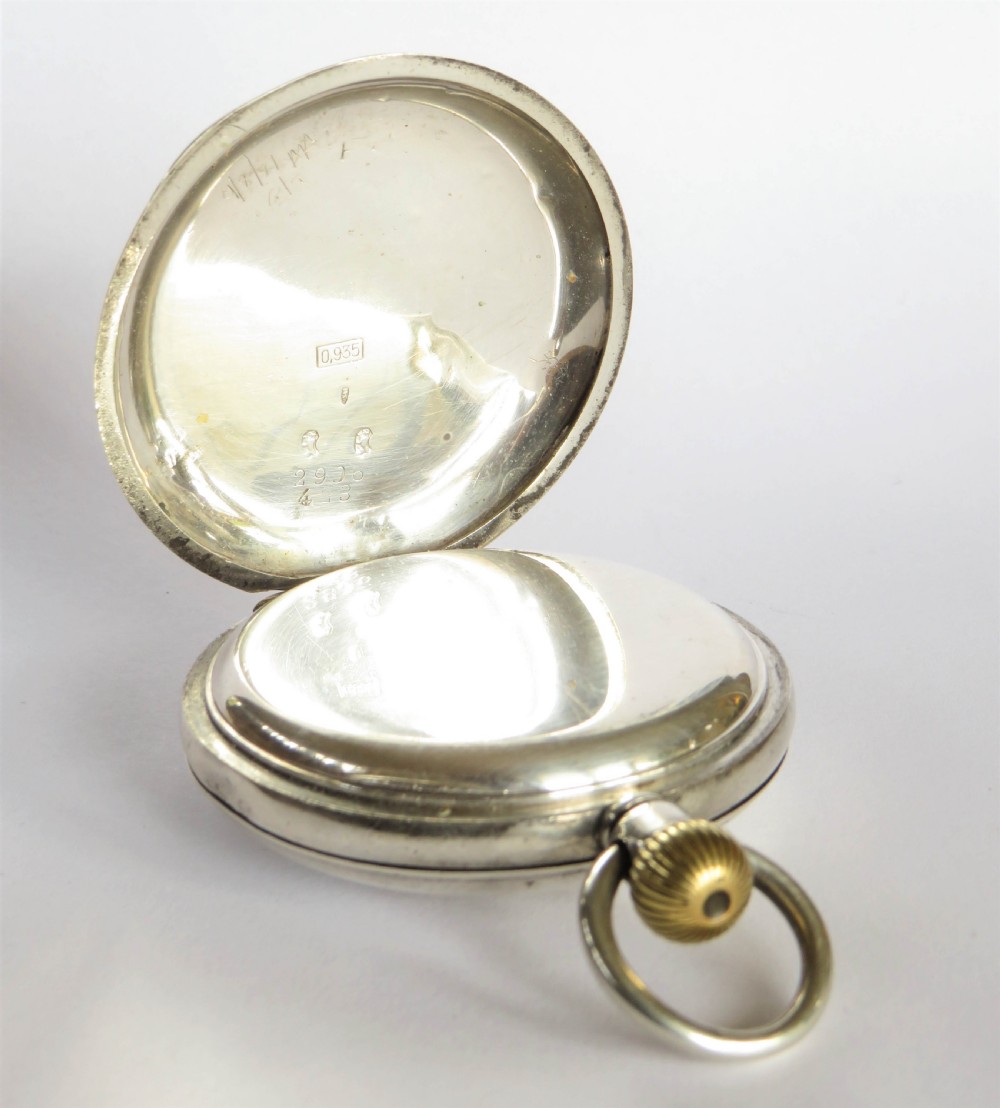 Antique silver half hunter pocket watch View IV