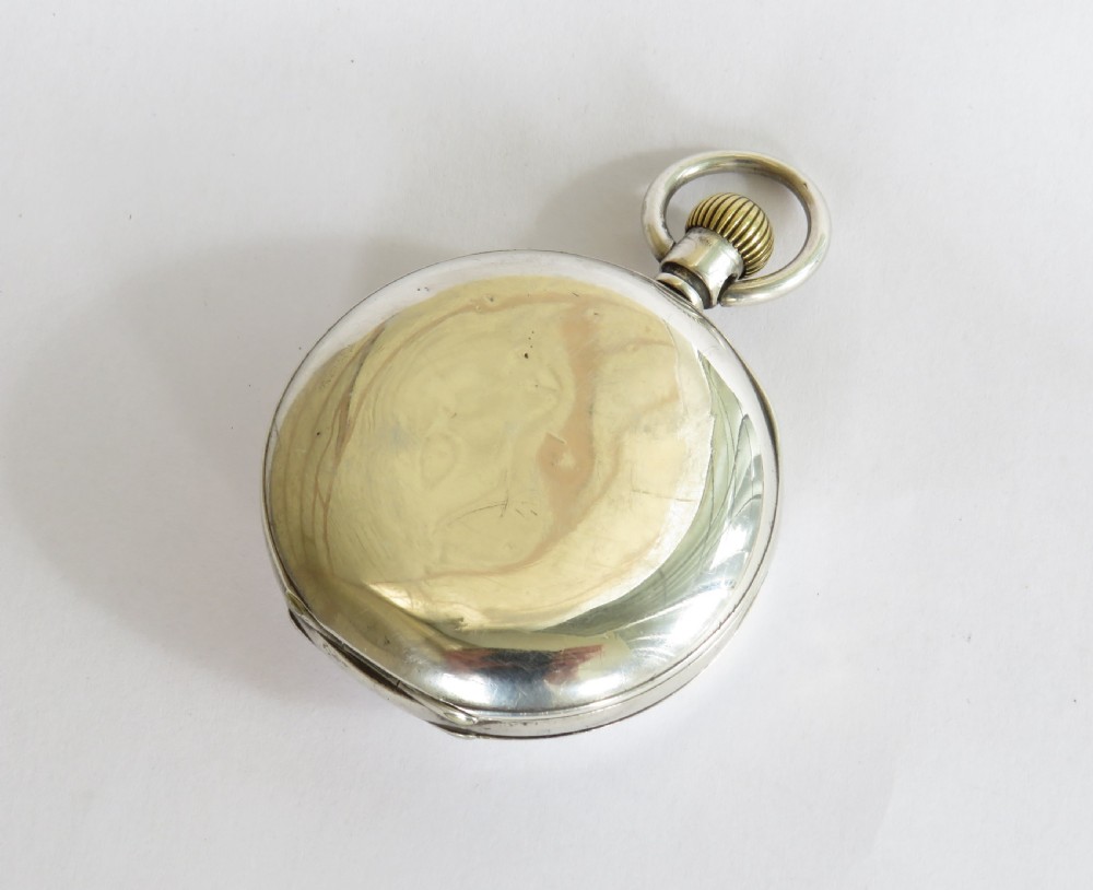 Antique silver half hunter pocket watch View VI