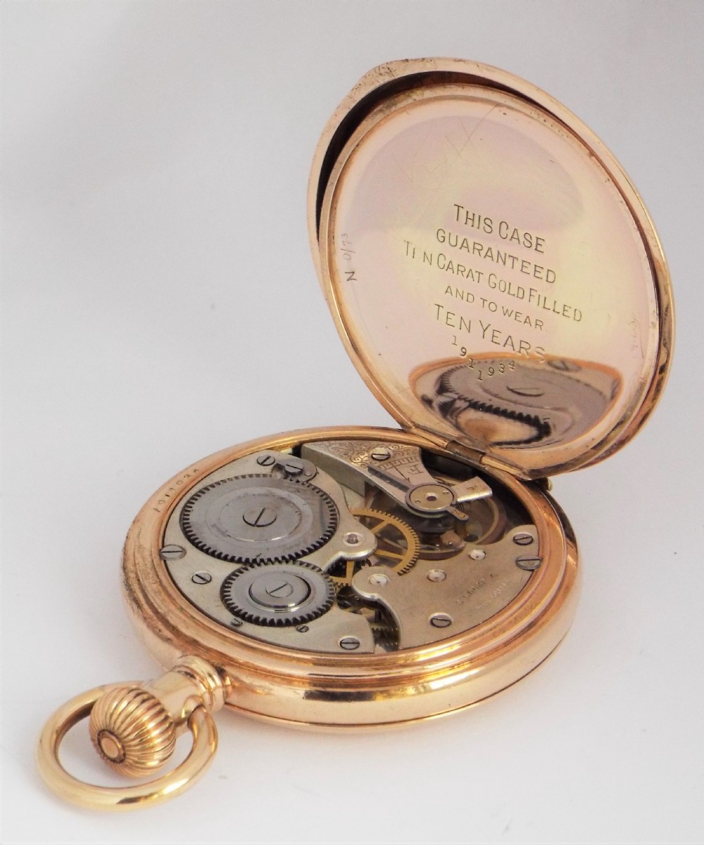 Antique 1920s Swiss full hunter pocket watch. View V