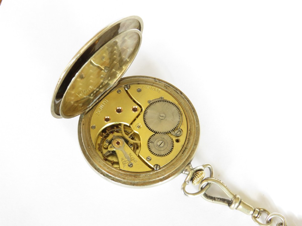 Antique Zenith pocket watch and chain View V