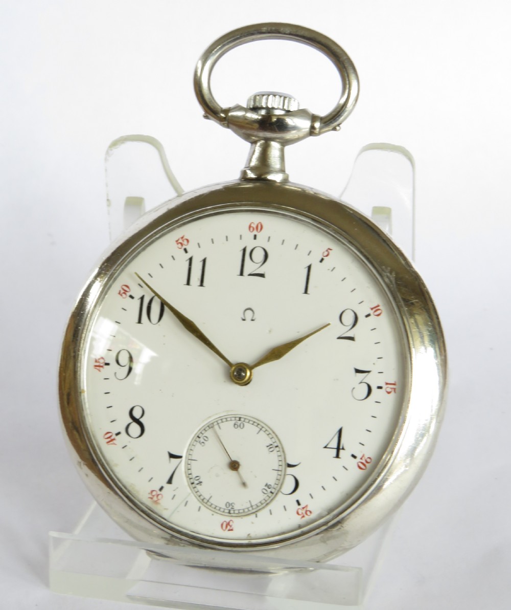 Antique silver Omega pocket watch, 1912