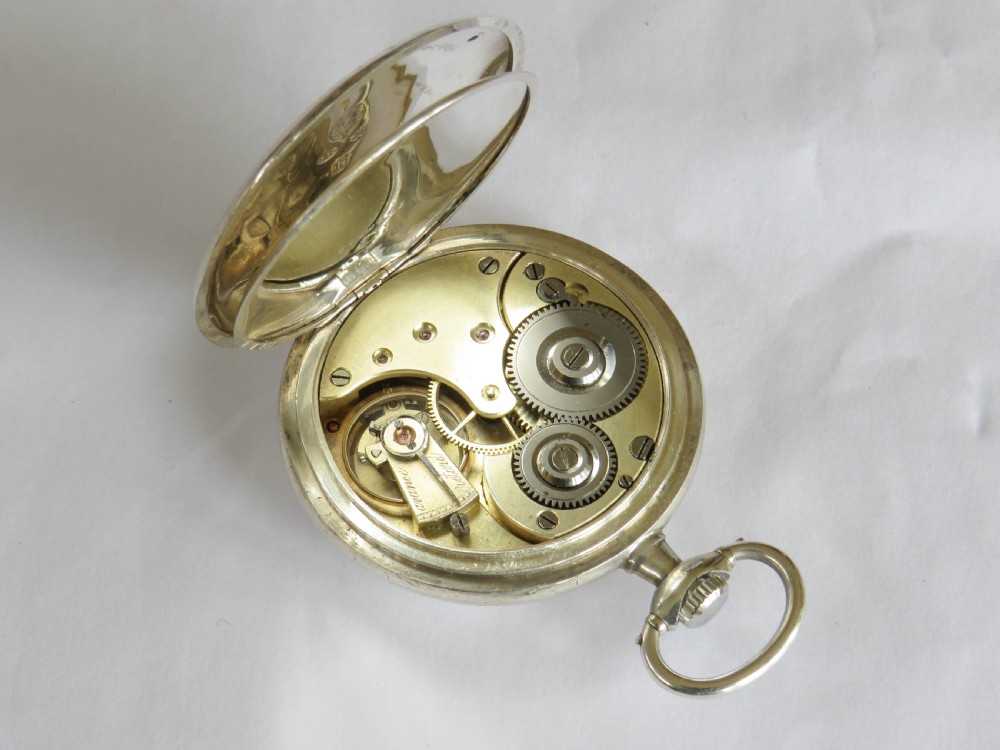Antique silver Omega pocket watch, 1912 View III