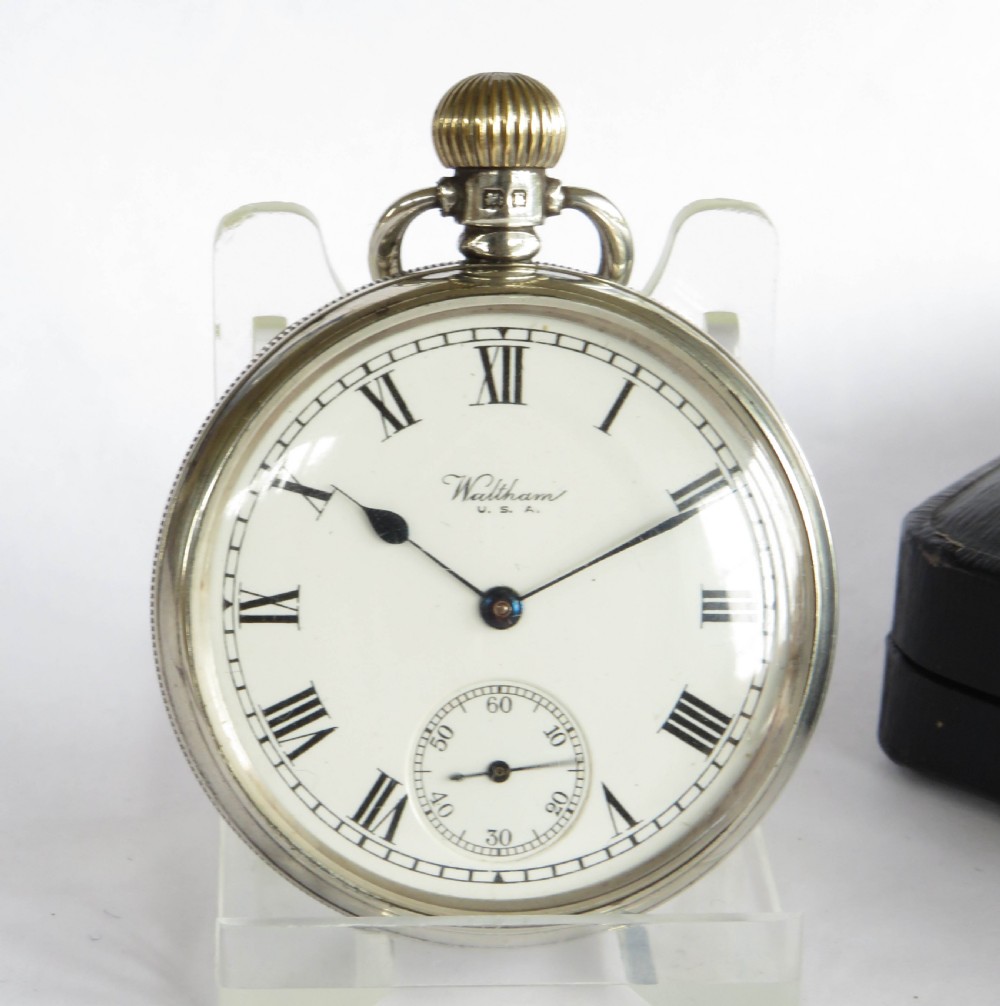 Silver Waltham pocket watch, 1930 View II