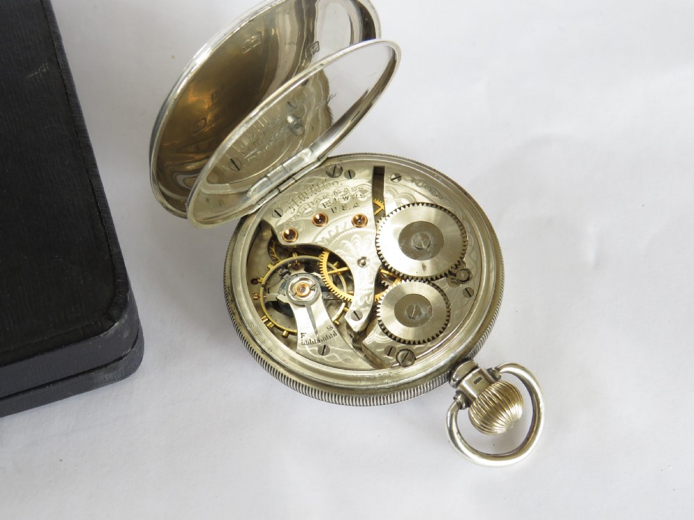 Silver Waltham pocket watch, 1930 View V