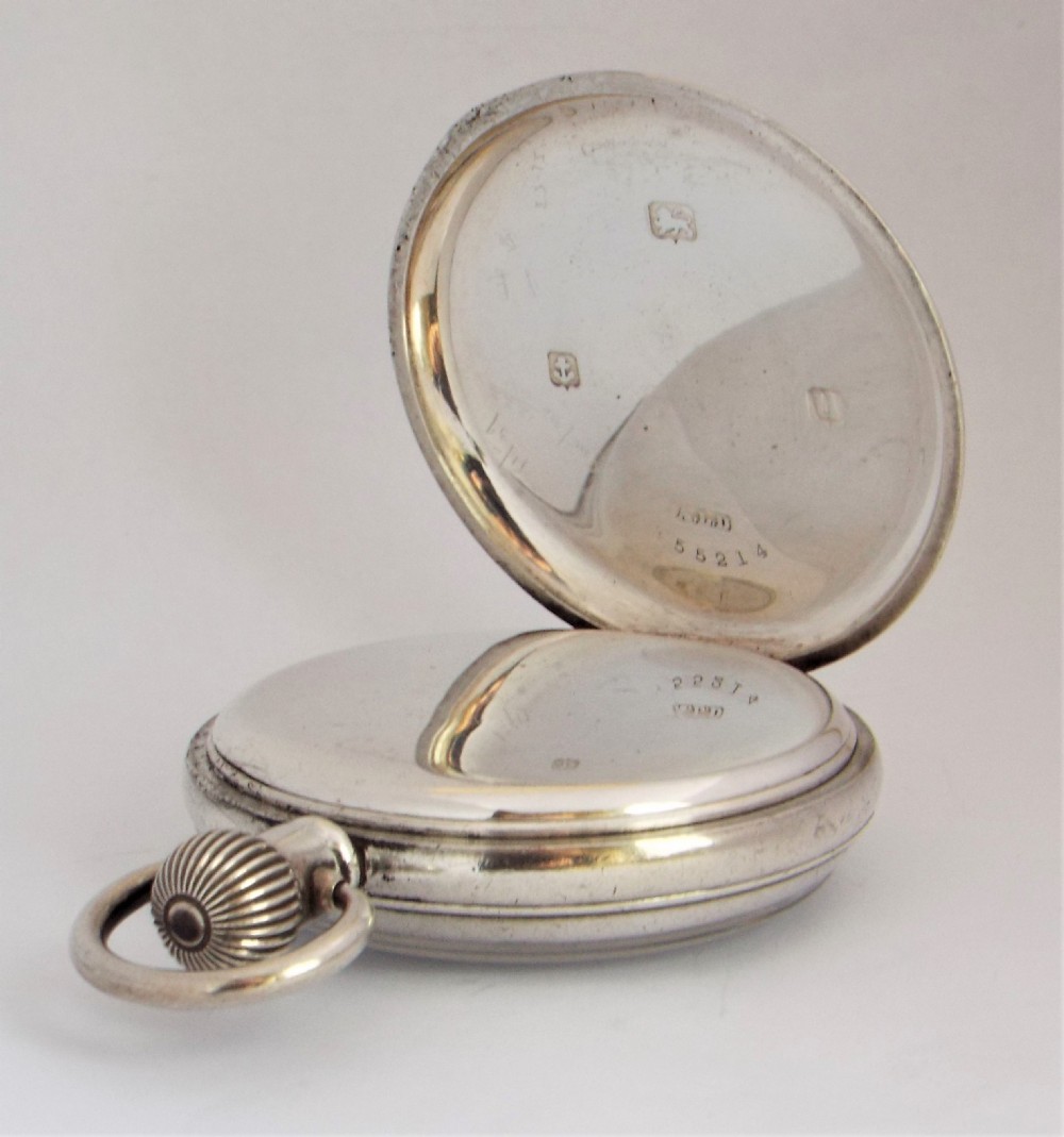 Antique silver high grade Dimier Freres & Cie pocket watch. View III