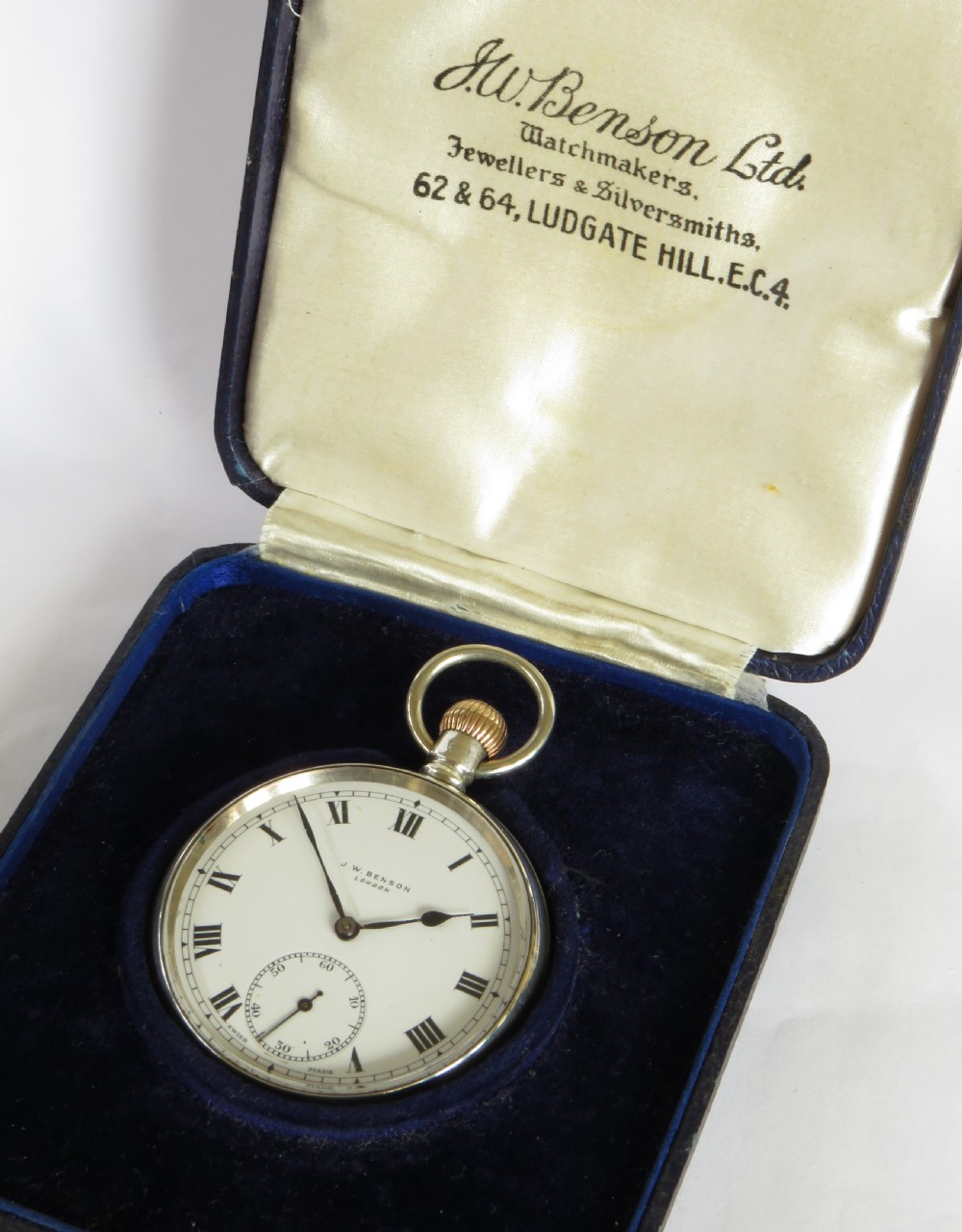 Antique silver Cyma pocket watch from J W Benson View II