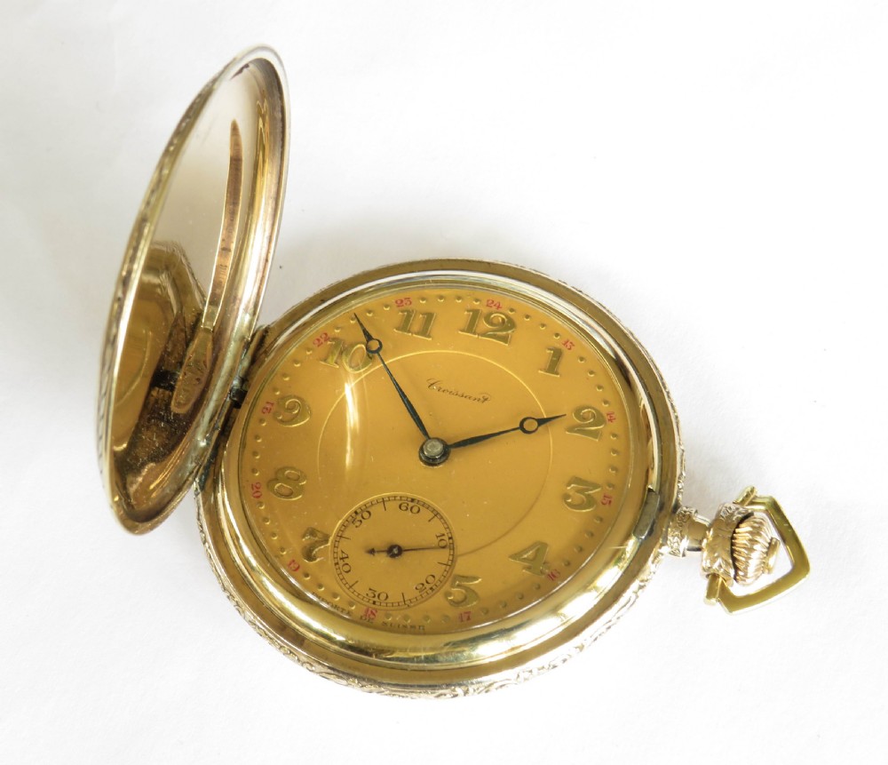 Antique MRC Croissant full hunter pocket watch View II