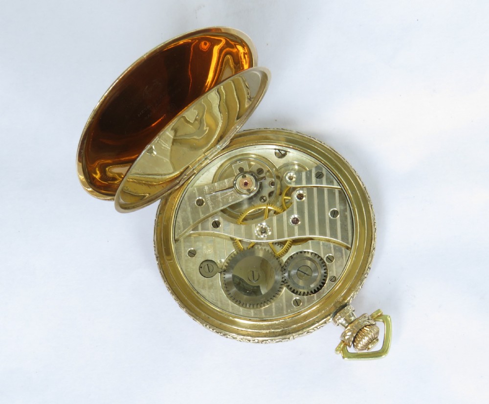 Antique MRC Croissant full hunter pocket watch View III