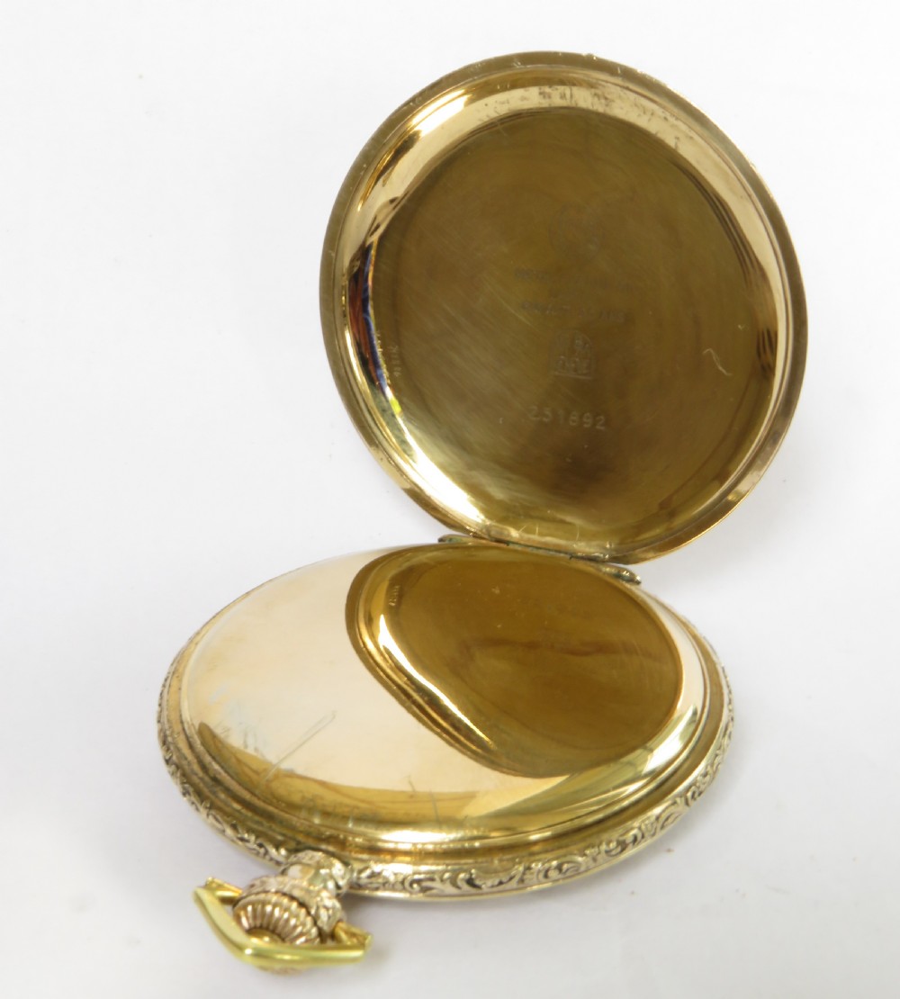 Antique MRC Croissant full hunter pocket watch View V