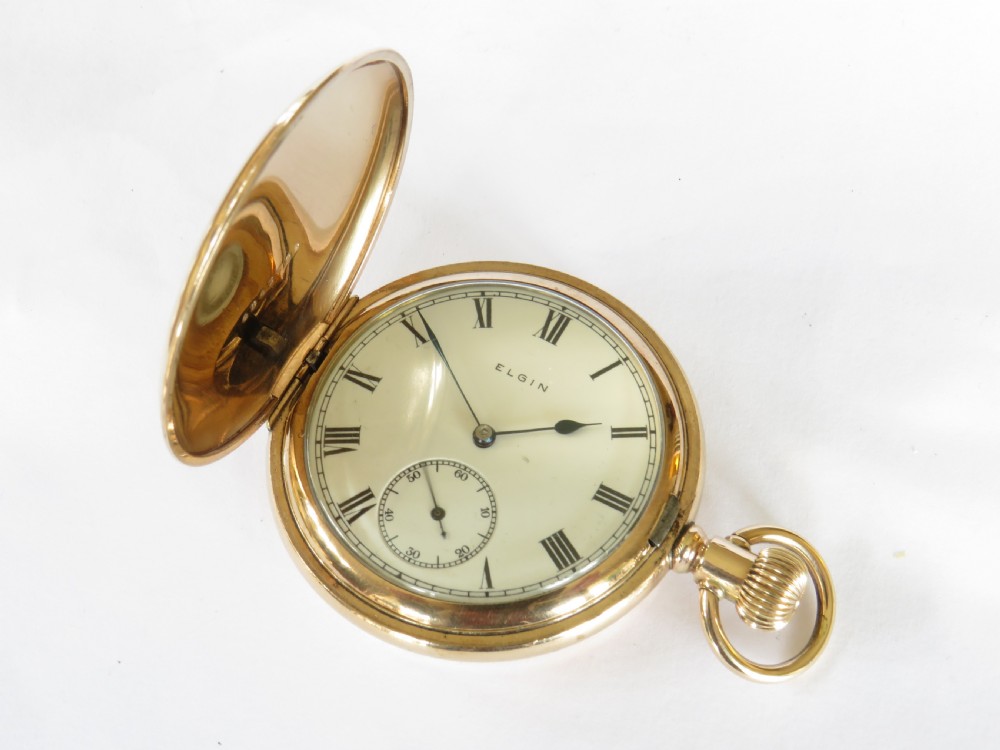 Antique Elgin full hunter pocket watch, 1921 View II