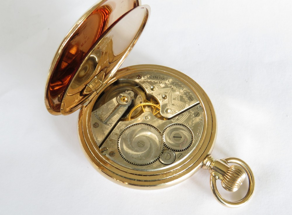 Antique Elgin full hunter pocket watch, 1921 View III