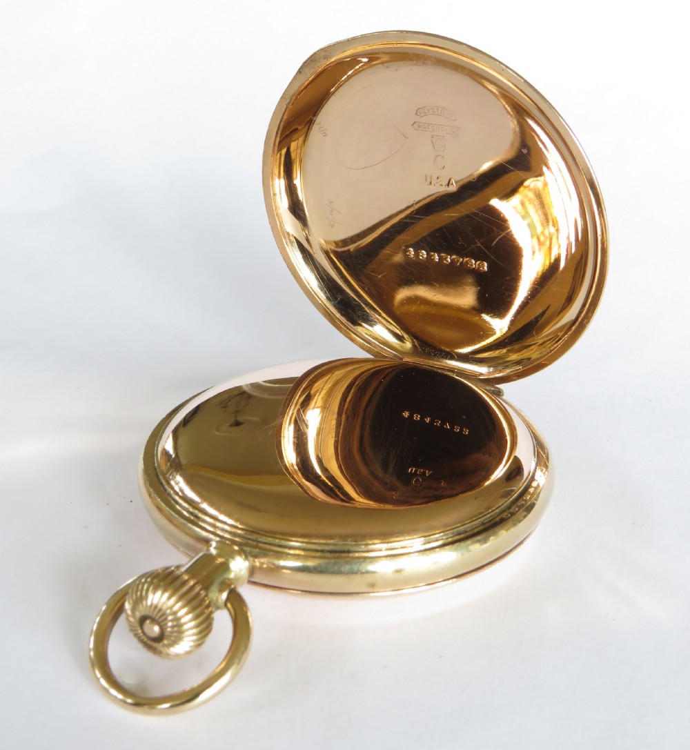 Antique Elgin full hunter pocket watch, 1921 View IV
