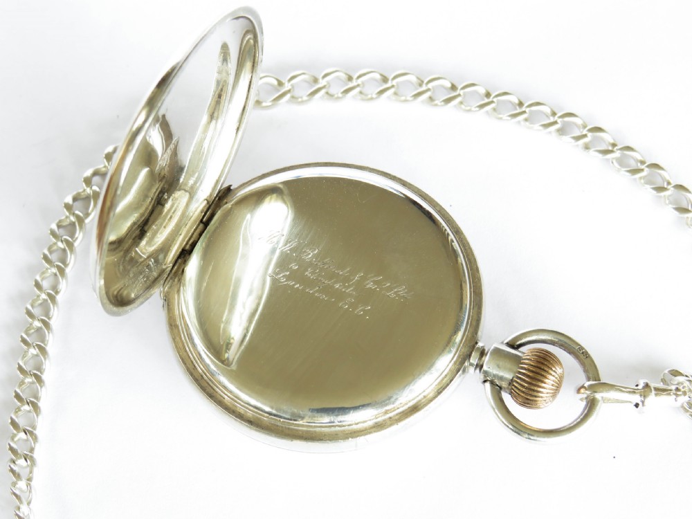 Antique Waltham Traveler pocket watch and chain View IV