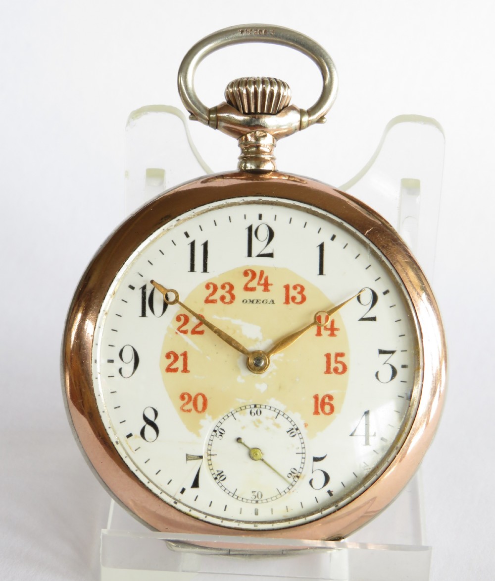 Antique silver Omega pocket watch, 1912 View II