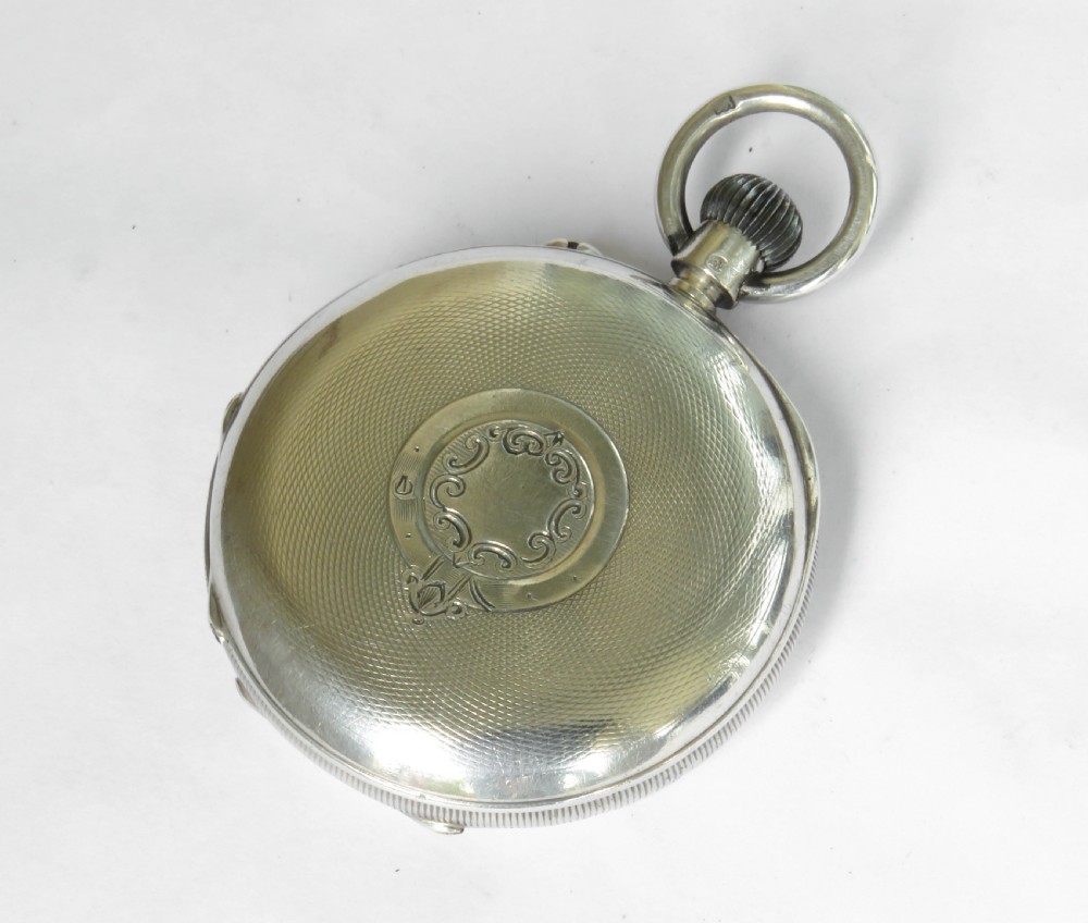 Antique silver half hunter pocket watch, J W Benson View VI