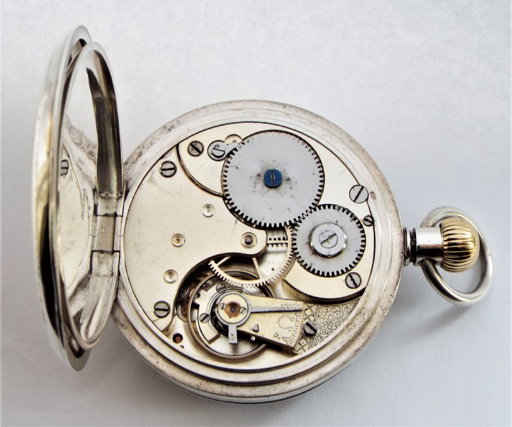 Antique silver Omega pocket watch. View VI