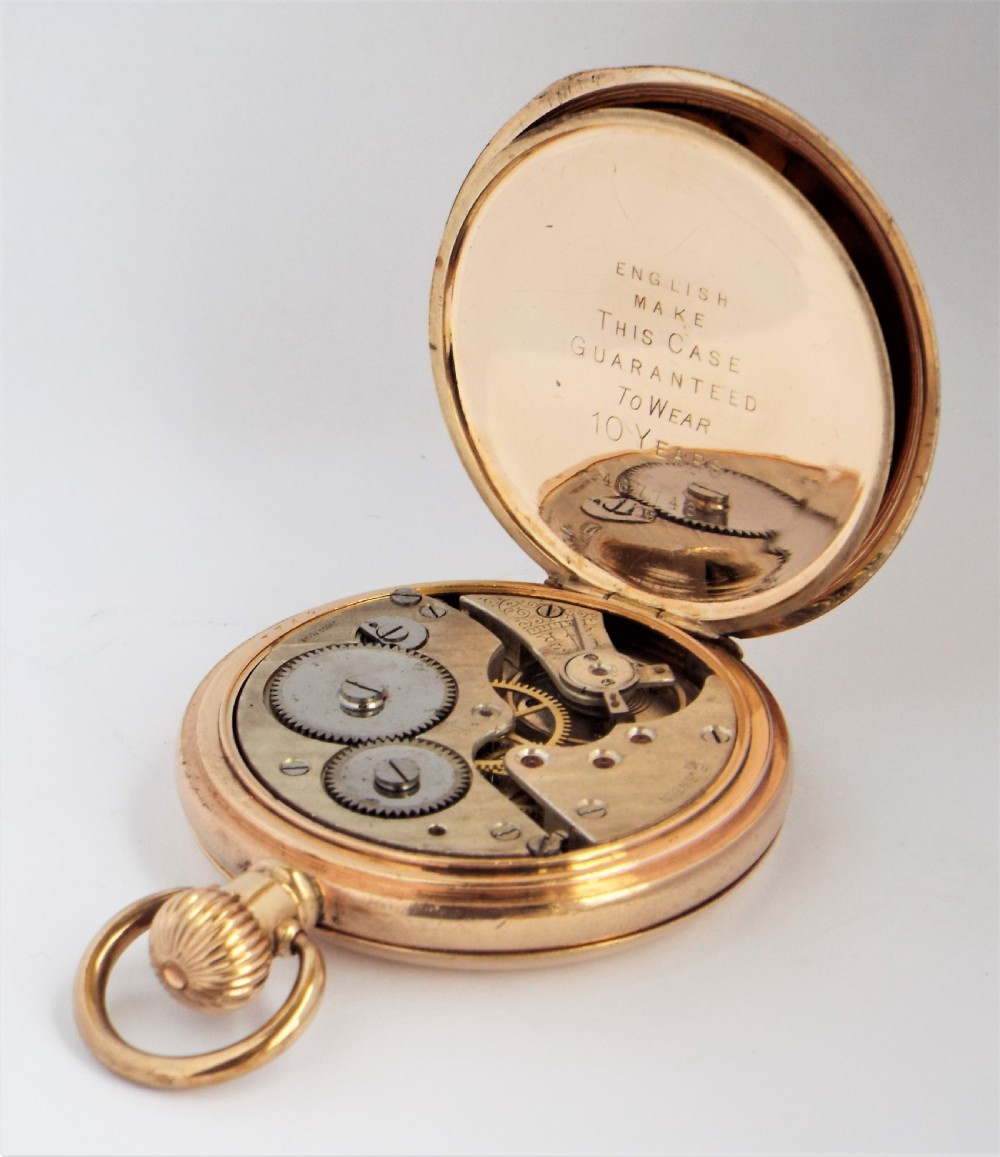 1920s Swiss full hunter pocket watch. View V