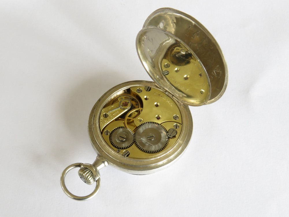 Antique silver Omega pocket watch View III
