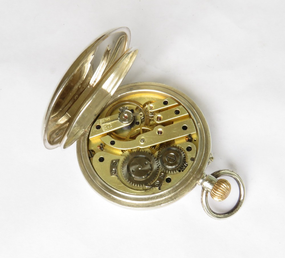 Antique silver half hunter pocket watch View III