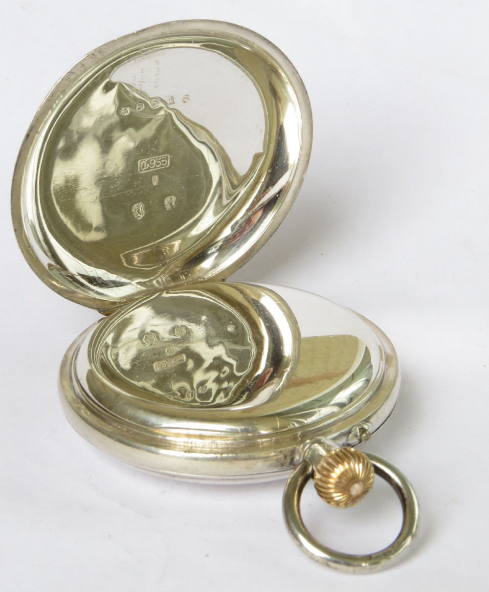 Antique silver half hunter pocket watch View IV