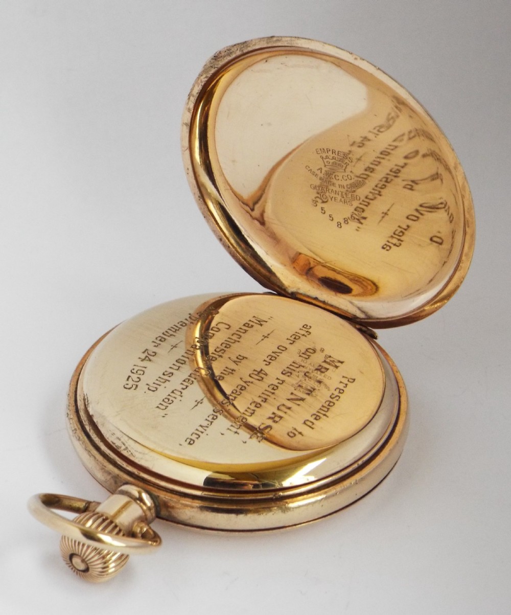Antique Waltham full hunter pocket watch, 1920. View IV