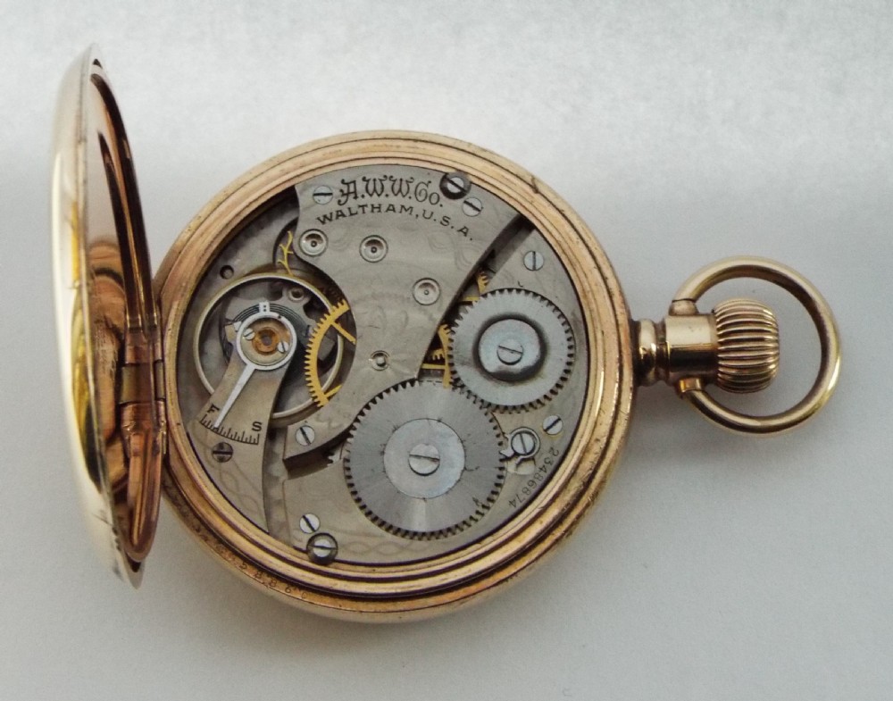 Antique Waltham full hunter pocket watch, 1920. View VII