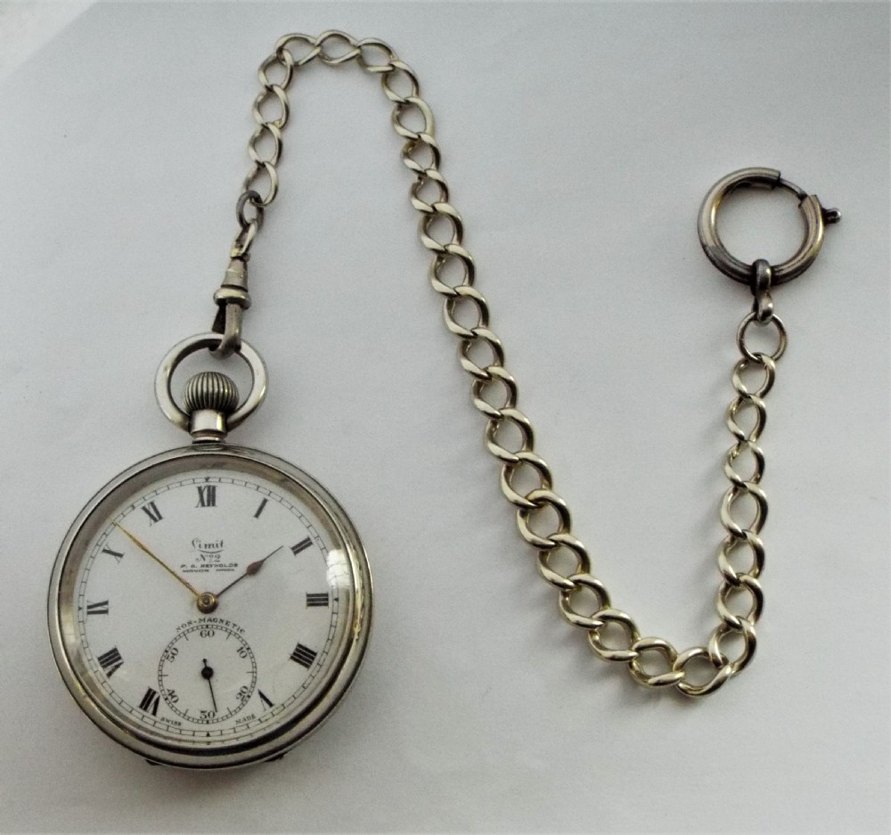 Antique 1920s Limit pocket watch and chain. View II