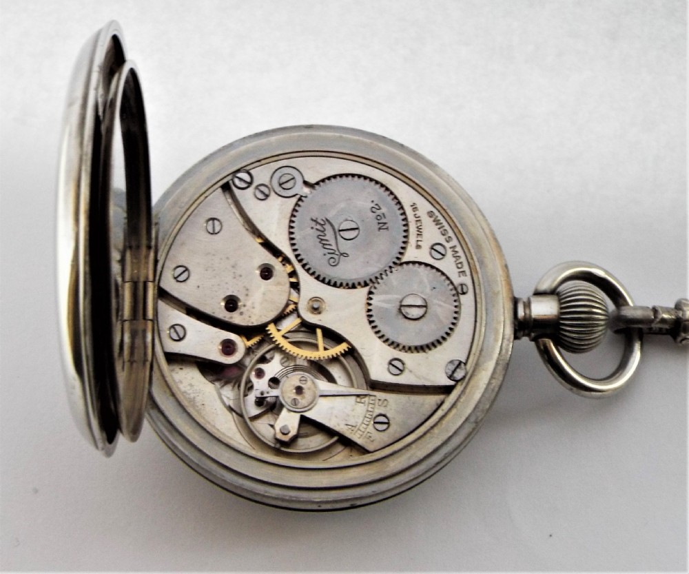 Antique 1920s Limit pocket watch and chain. View VI