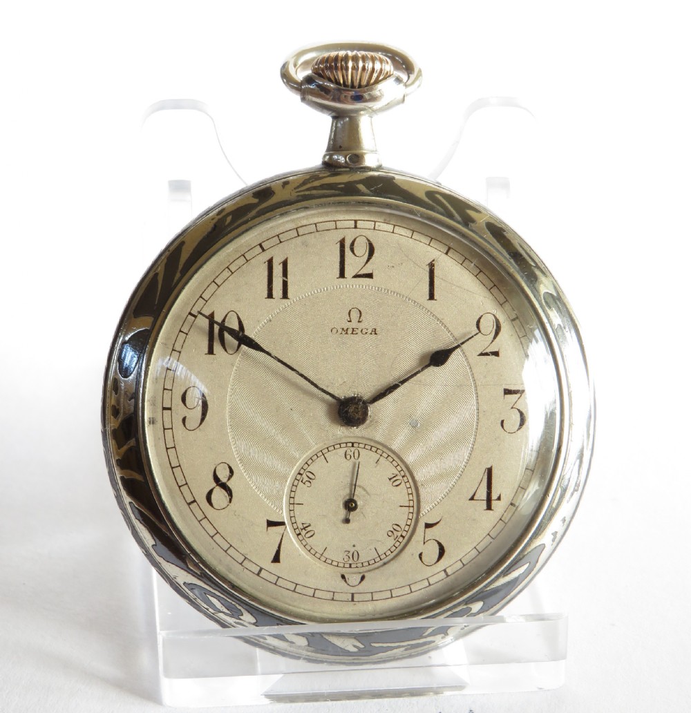 Antique niello cased Omega pocket watch View II