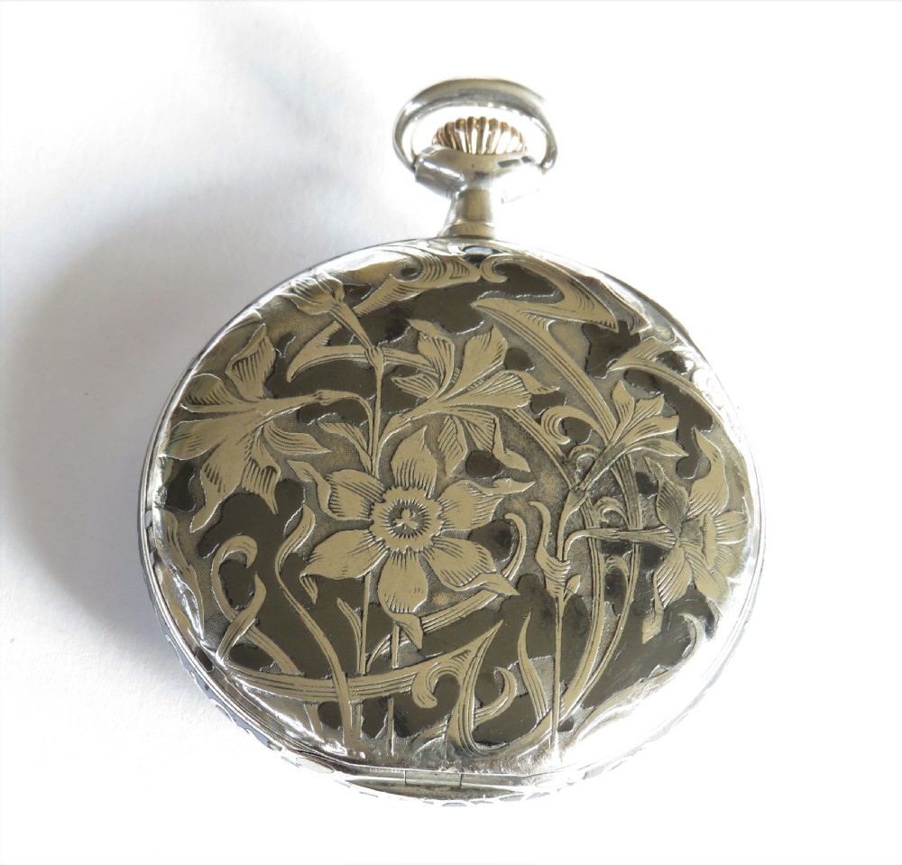 Antique niello cased Omega pocket watch View III