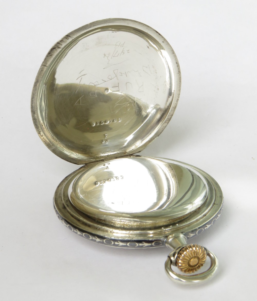 Antique niello cased Omega pocket watch View IV