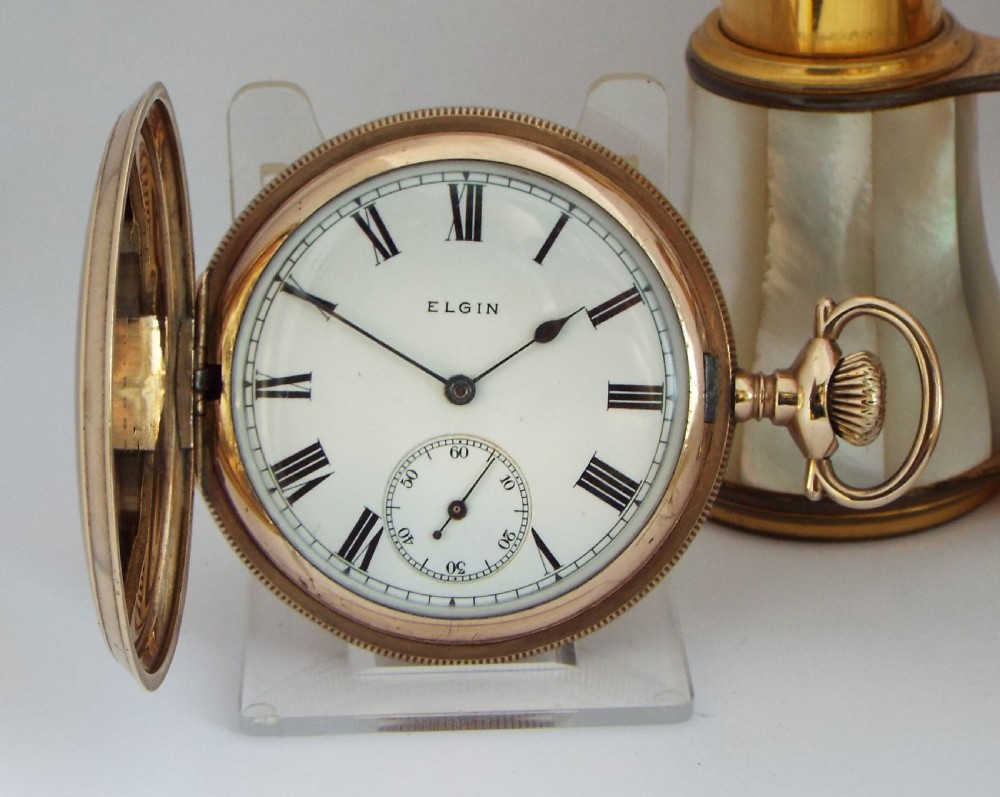 Antique Elgin full hunter pocket watch, 1913.