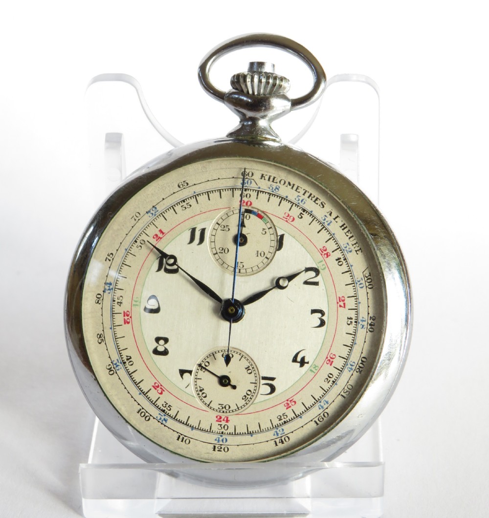 1940s motor racing chronograph pocket watch