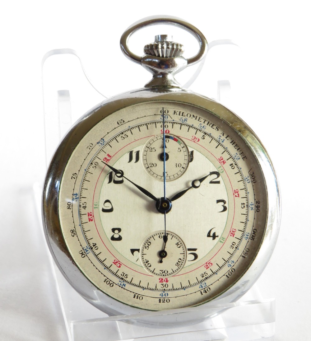 1940s motor racing chronograph pocket watch View II