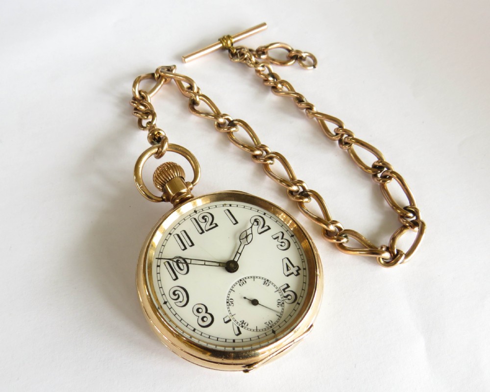 Antique Swiss pocket watch and chain View II