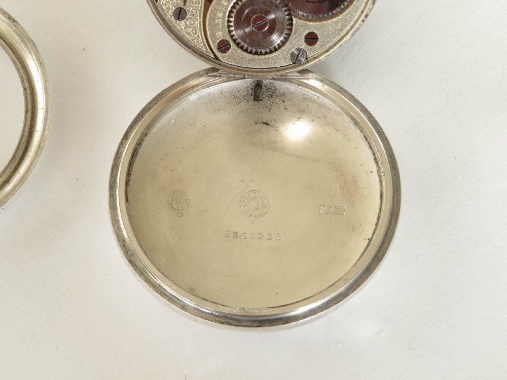 Antique Omega blue dial pocket watch, c1914 View II