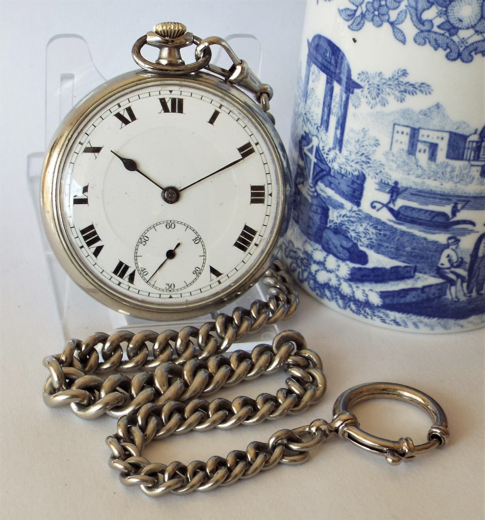 Antique 1920s Doxa pocket watch & chain.