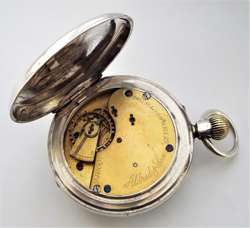 Rotherham & Sons silver half hunter pocket watch, 1902. View V