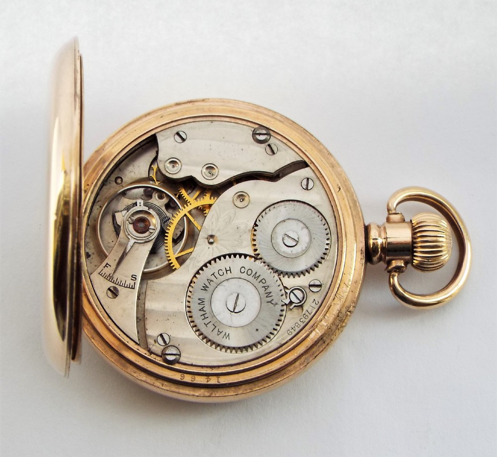 Antique Waltham full hunter pocket watch, 1917. View VI