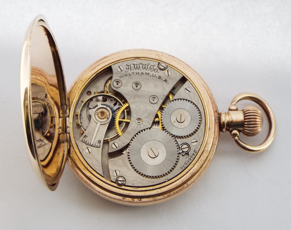 Waltham full hunter pocket watch, 1924. View VI